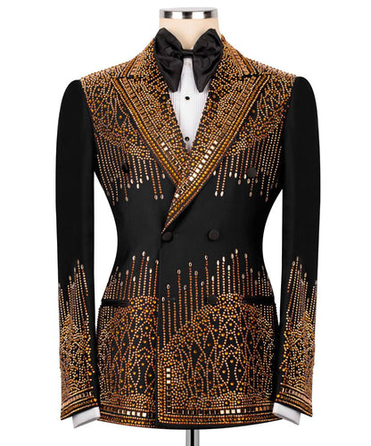 Double Breasted Crystal Embellished Tuxedo