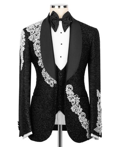 Sparkling Tuxedo with Crystal Embellished