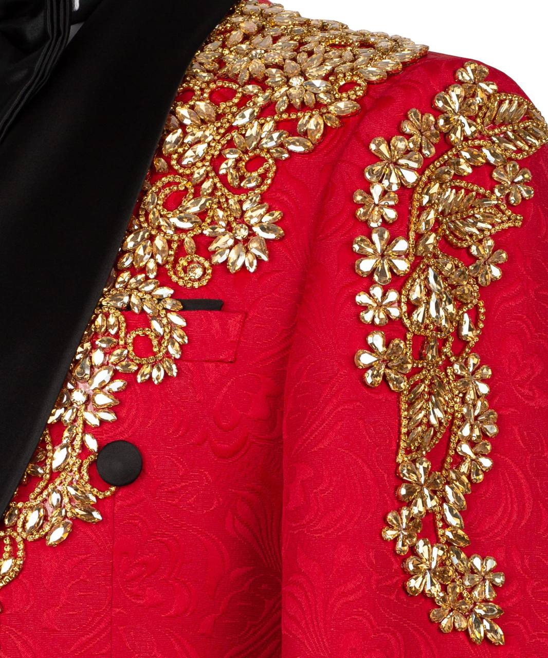 Red Embellished Tuxedo