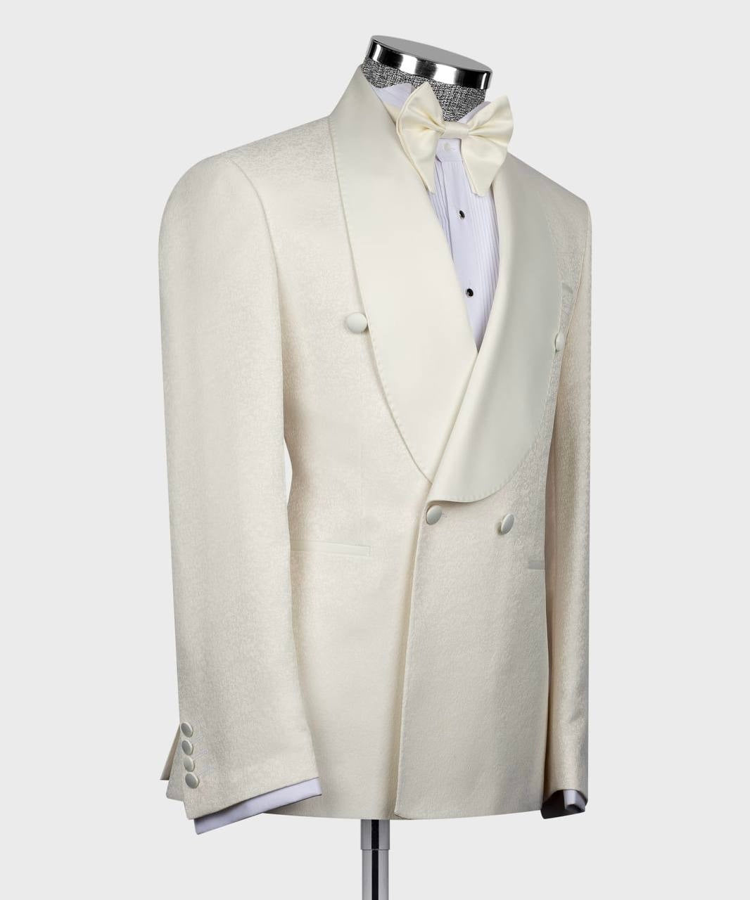 Double Breasted Cream Tuxedo