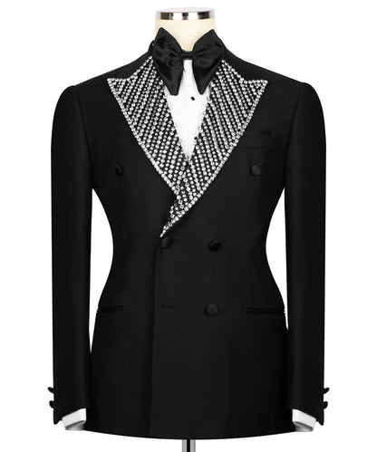 Stone Embellished Lapel Tuxedo