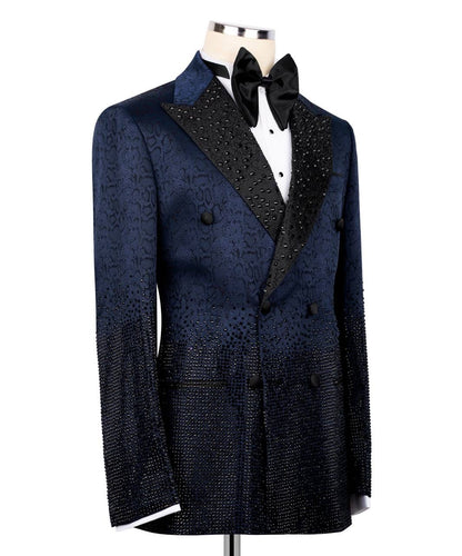 Navy Rhinestone Tuxedo