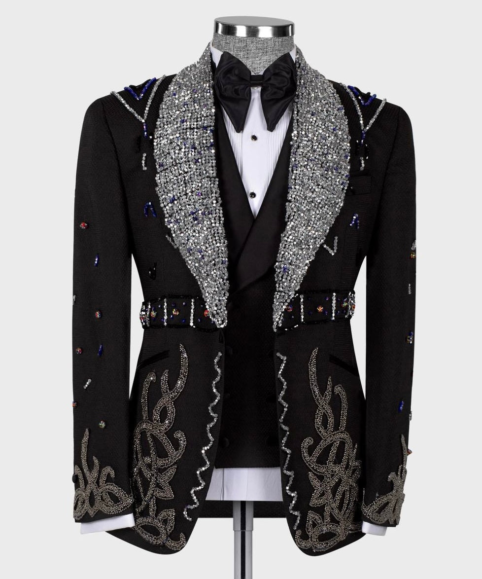 Jewelry Embellished Black Tuxedo