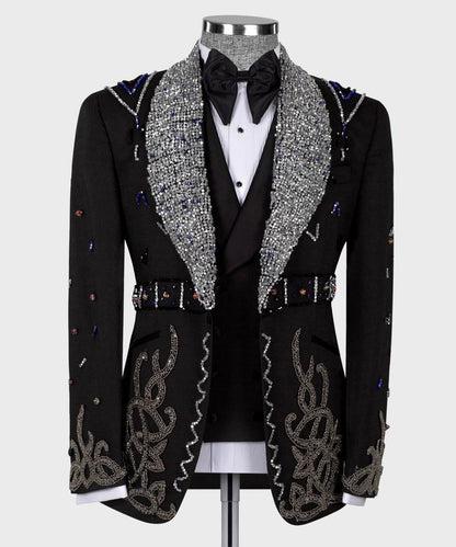 Jewelry Embellished Black Tuxedo