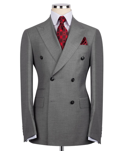 Gray Double Breasted Formal Suit