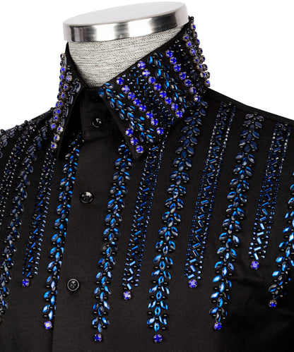 Crystal Embellished Black Shirt