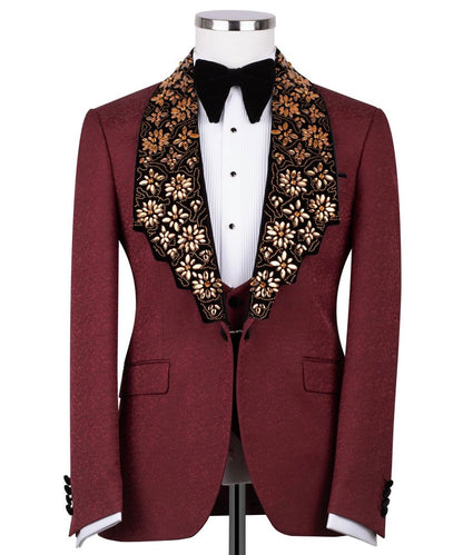 Staircase Lapel Stone Embellished Tuxedo