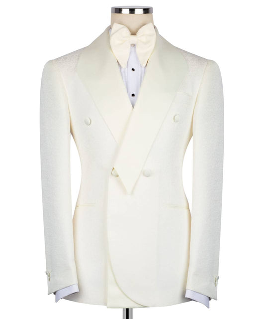 Cream Tuxedo with Custom Collar Design