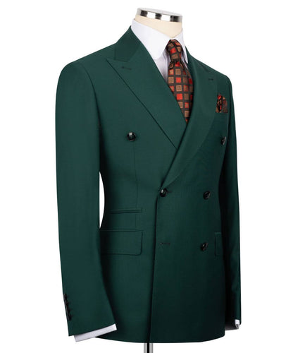 Forest Green Double Breasted Suit