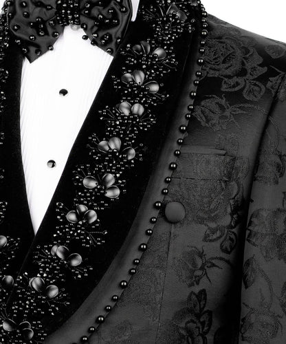 Floral Pattern Embellished Tuxedo