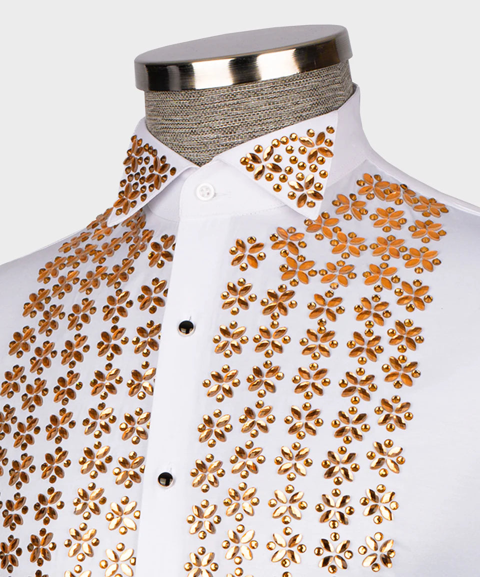 Crystal Embellished White Shirt