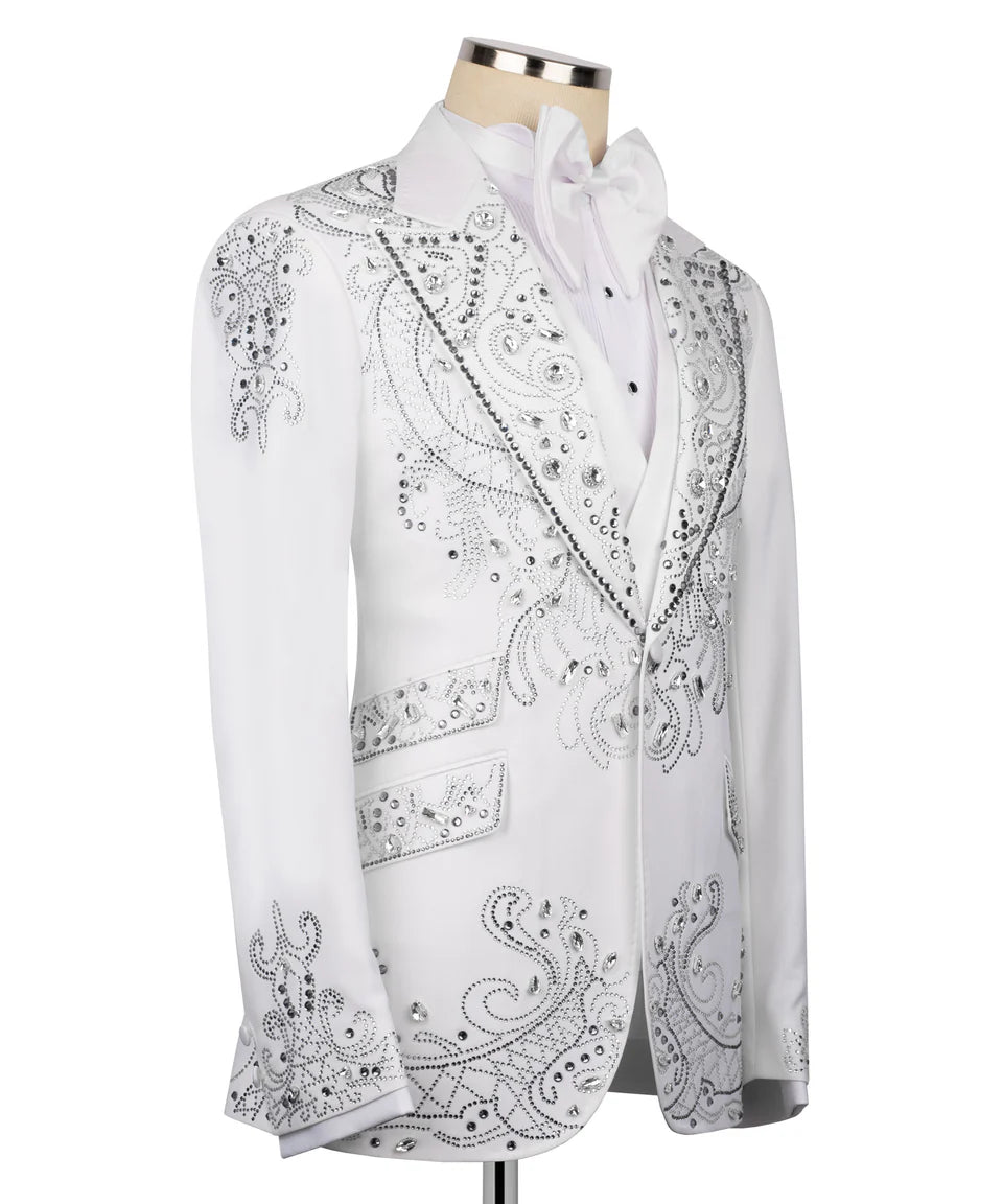 White Crystal Rhinestone Tuxedo