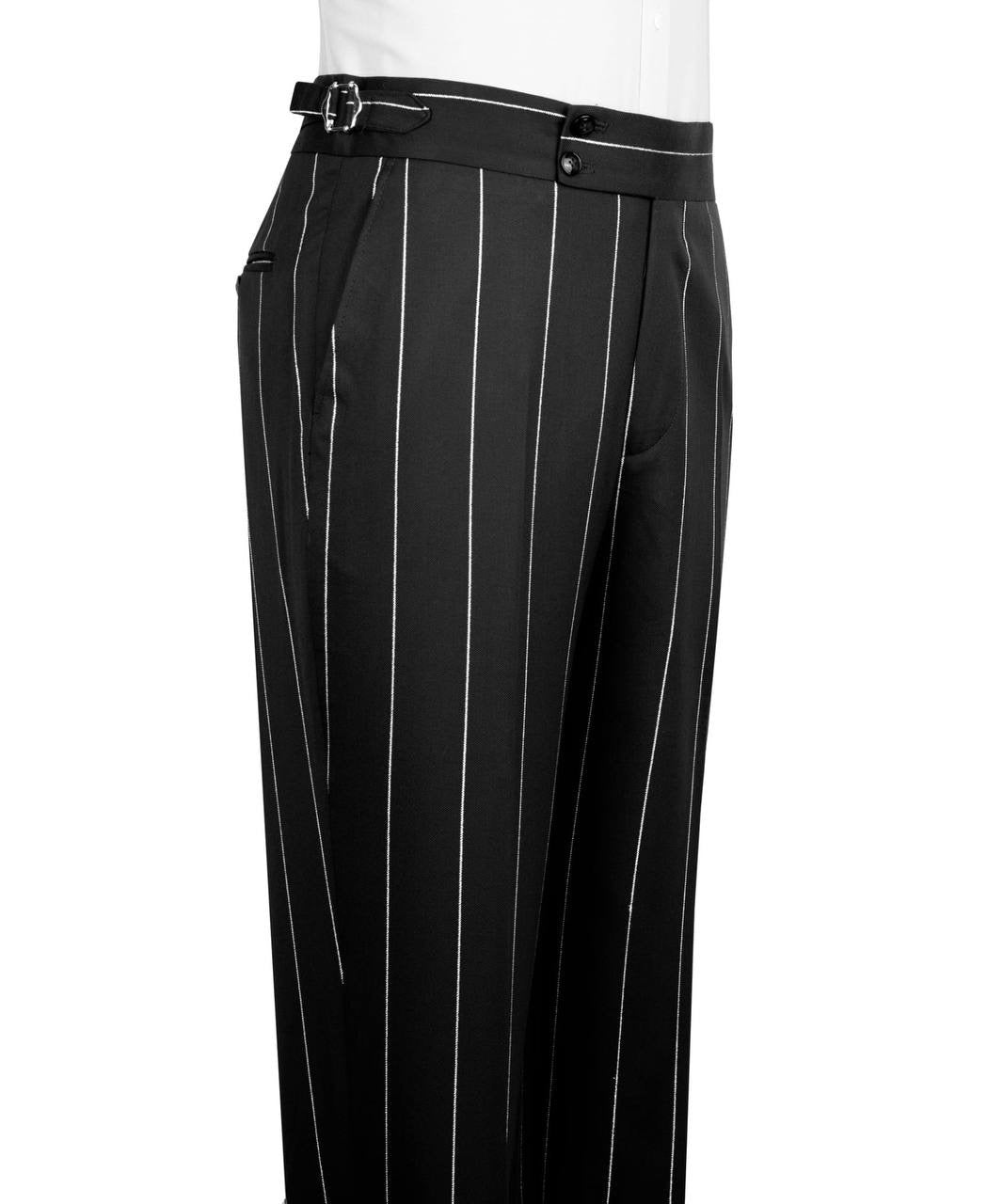 Pinstripe Double Breasted Black Suit
