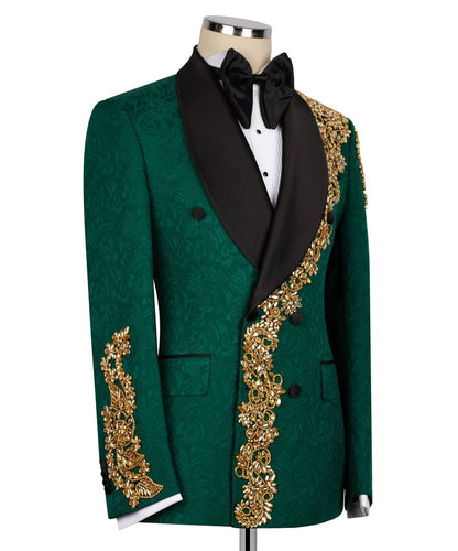 Emerald Green Embellished Tuxedo