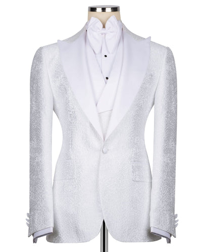 Patterned White Tuxedo Set