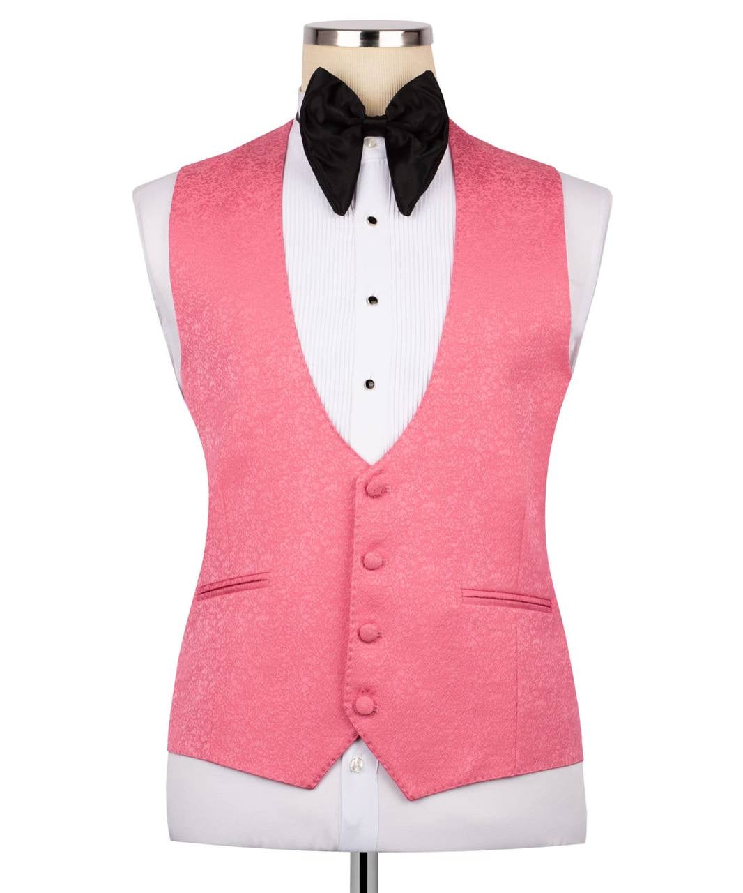 Textured Pink Tuxedo Set