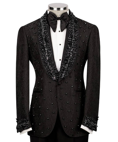 Exclusive Tuxedo With Stone Embellished