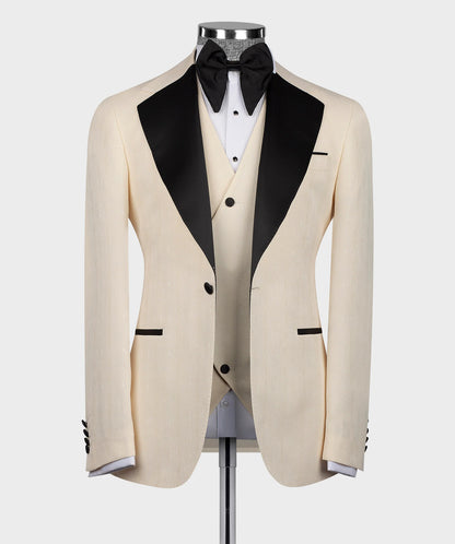 Satin Collar Cream Tuxedo