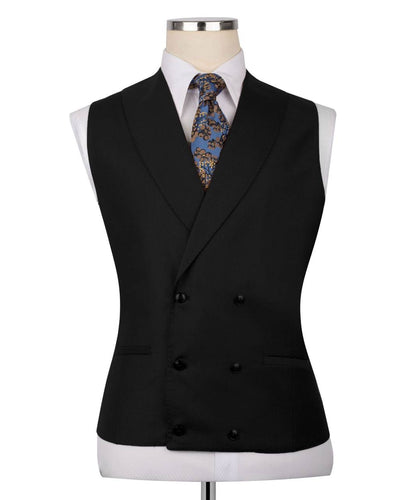 Three Piece Black Wool Suit