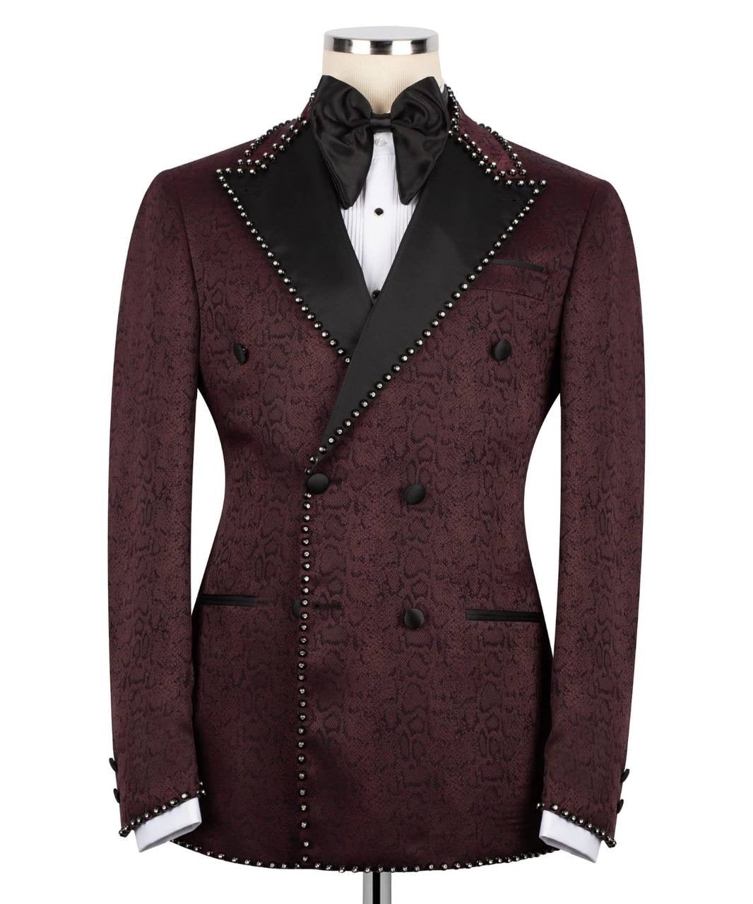 Custom Design Stone Embellished Mens Tuxedo