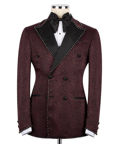 Custom Design Stone Embellished Mens Tuxedo