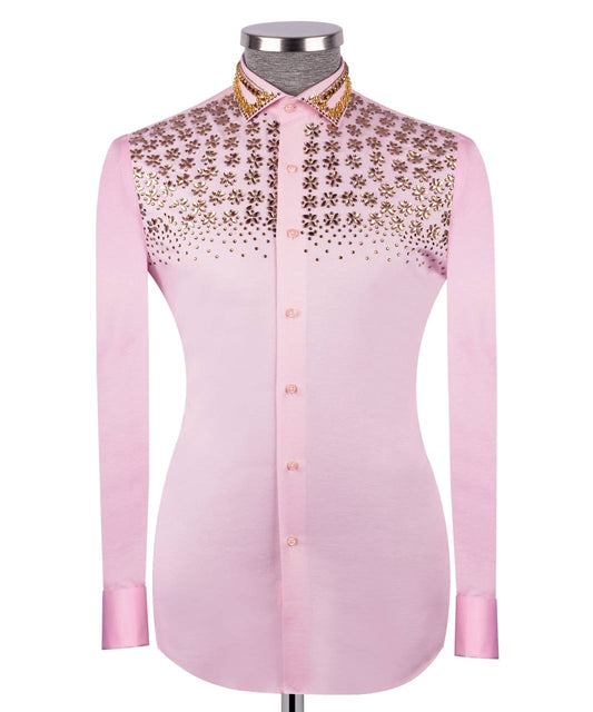 Stone Embroidered Cotton Shirt