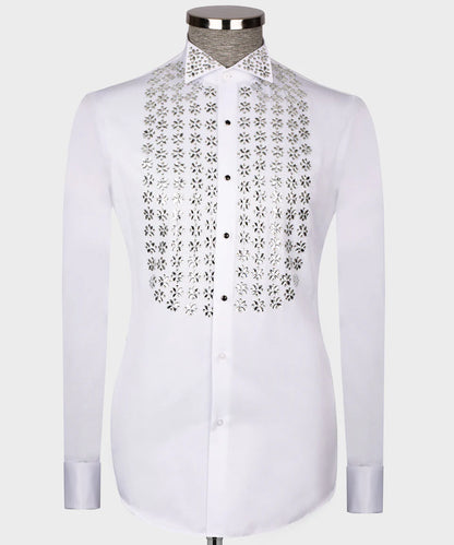 Crystal Embellished White Shirt