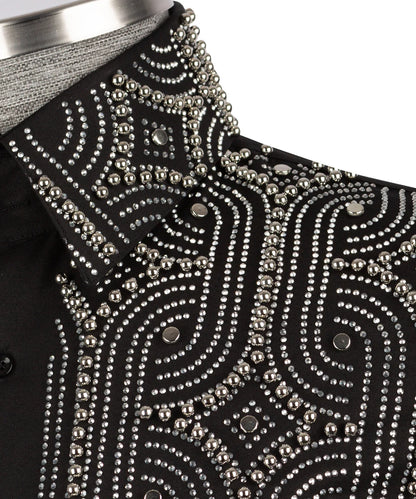 Crystal Embellished Black Shirt