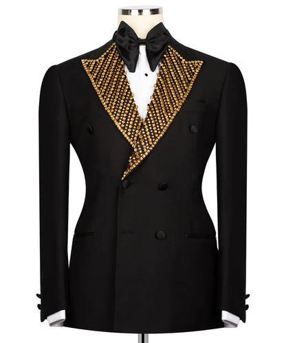 Stone Embellished Lapel Tuxedo