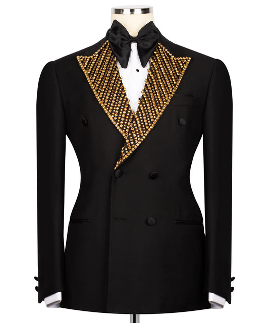 Stone Embellished Lapel Tuxedo