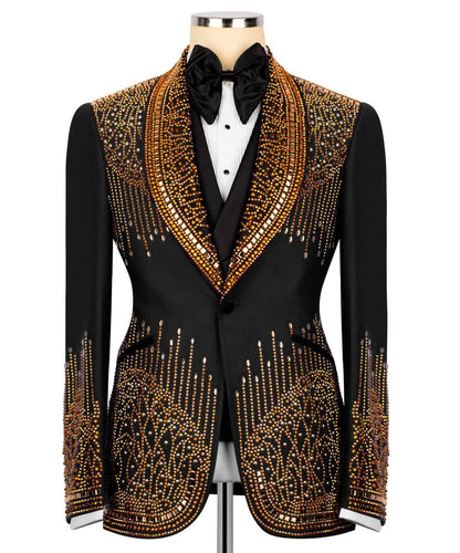 Custom Made Stone Embroidered Tuxedo