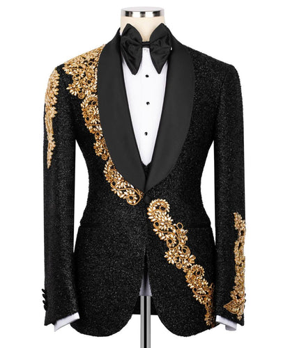 Sparkling Tuxedo with Crystal Embellished