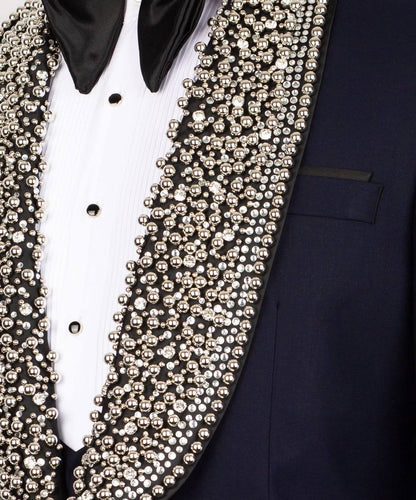 Custom Design Navy Blue Tuxedo