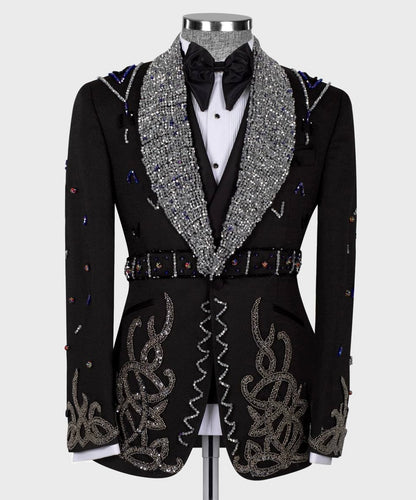 Jewelry Embellished Black Tuxedo