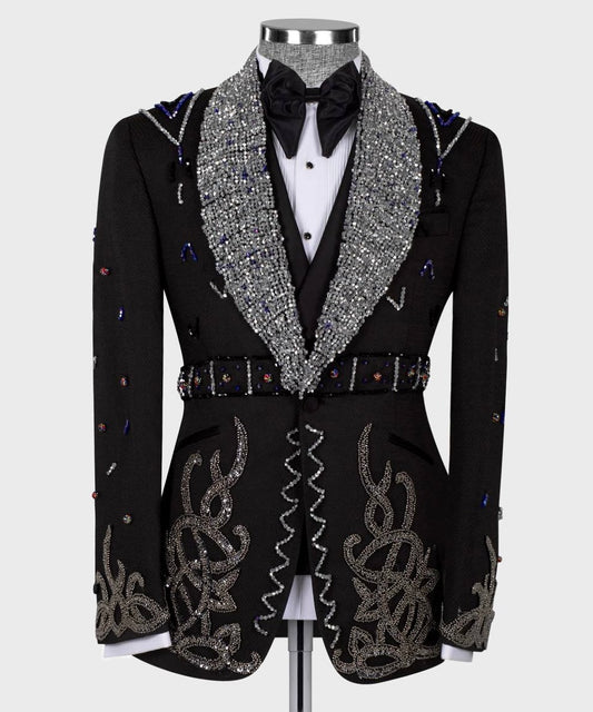 Jewelry Embellished Black Tuxedo