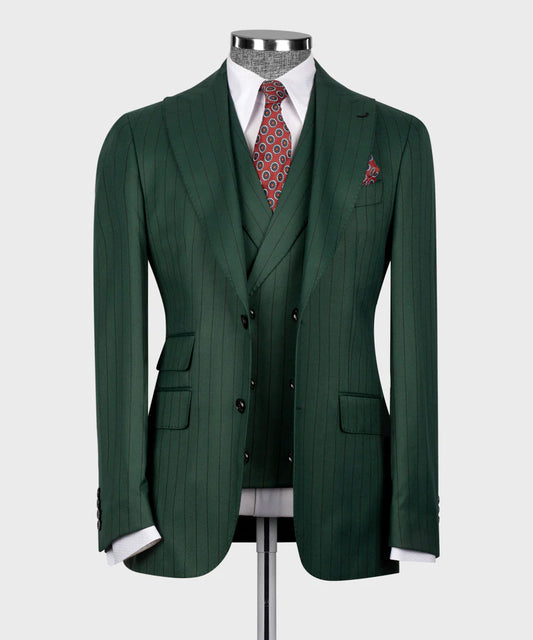 Traje de tres piezas a rayas