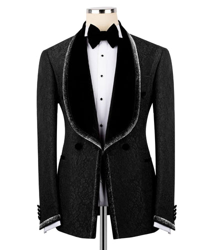 Black Tuxedo with Custom Lapel Design