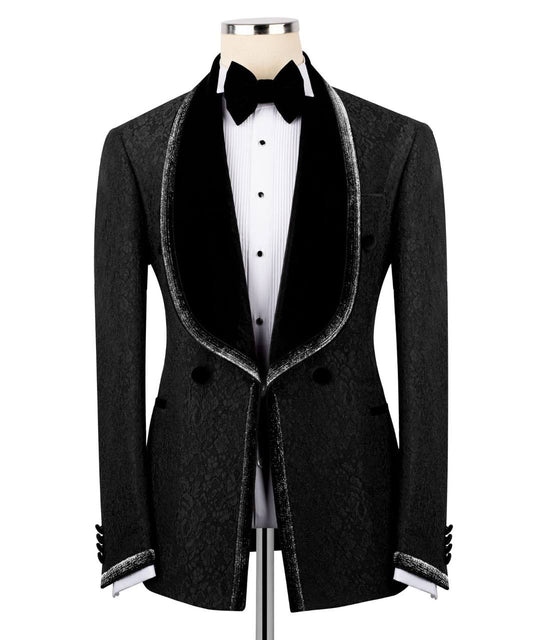 Black Tuxedo with Custom Lapel Design