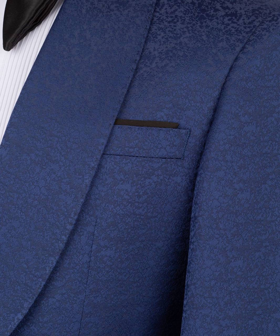 Textured Navy Tuxedo Set