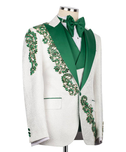 Custom Collar Design White Tuxedo