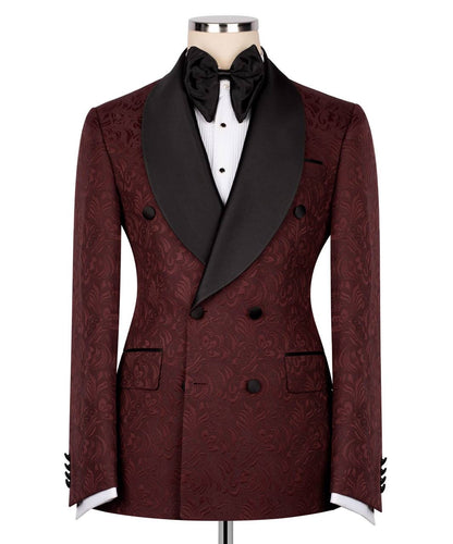 Burgundy Paisley Shawl Tuxedo
