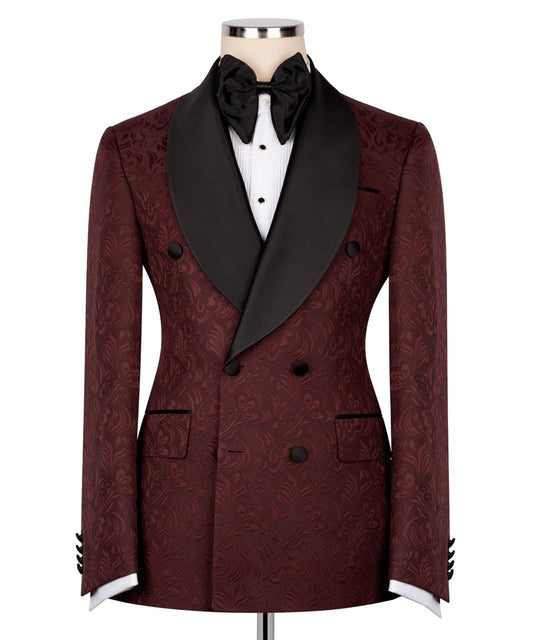 Burgundy Paisley Shawl Tuxedo