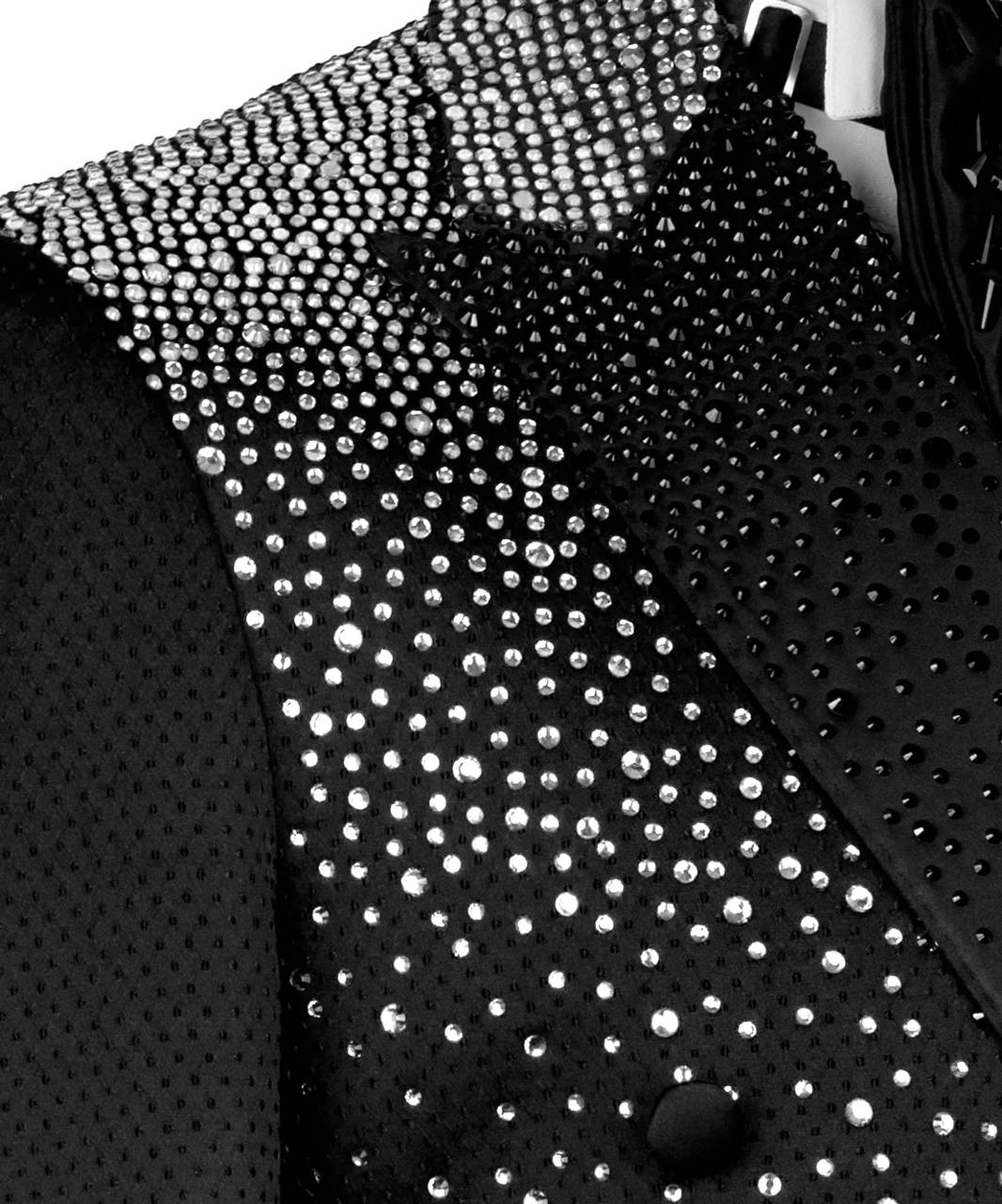 Stone Embellished Black Tuxedo