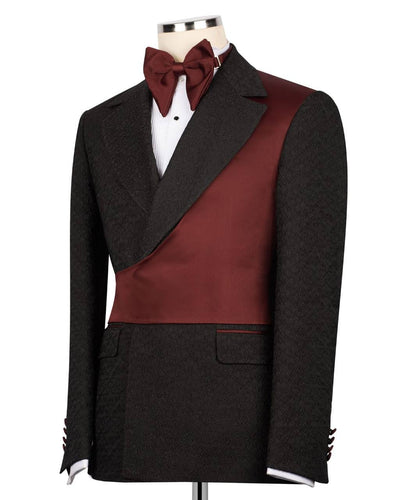 Custom Designed Tuxedo with Crossover Satin Panel