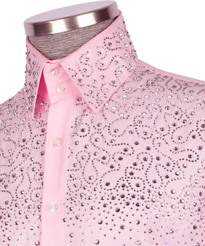 Crystal Embellished Pink Shirt