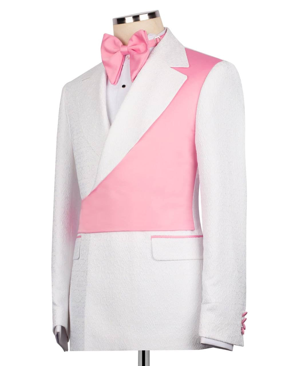 Custom Designed Tuxedo with Crossover Satin Panel