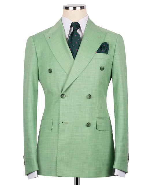 Double Breasted Green Suit
