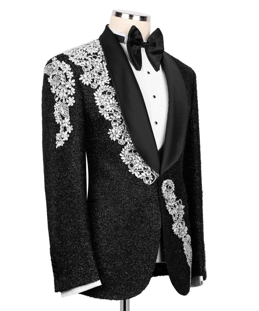 Sparkling Tuxedo with Crystal Embellished