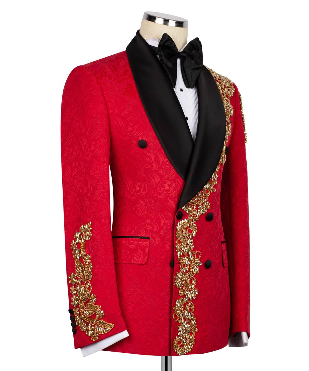 Red Embellished Tuxedo