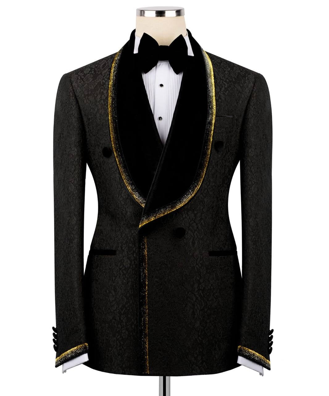 Black Tuxedo with Custom Lapel Design